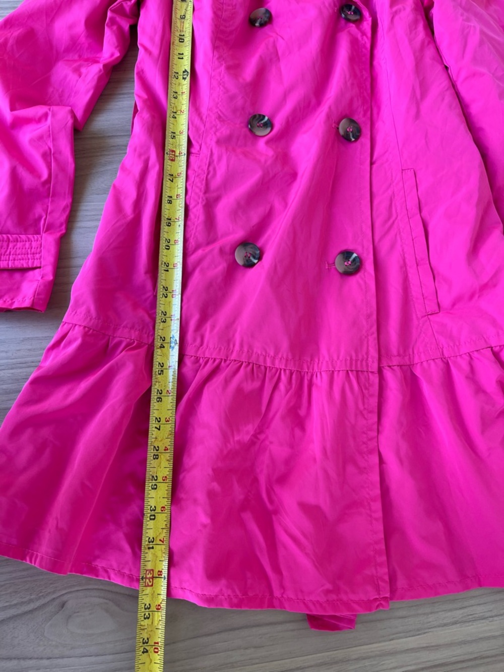 kate spade Vibrant Hot Pink Double-Breasted Trench Coat - Picture 6 of 11